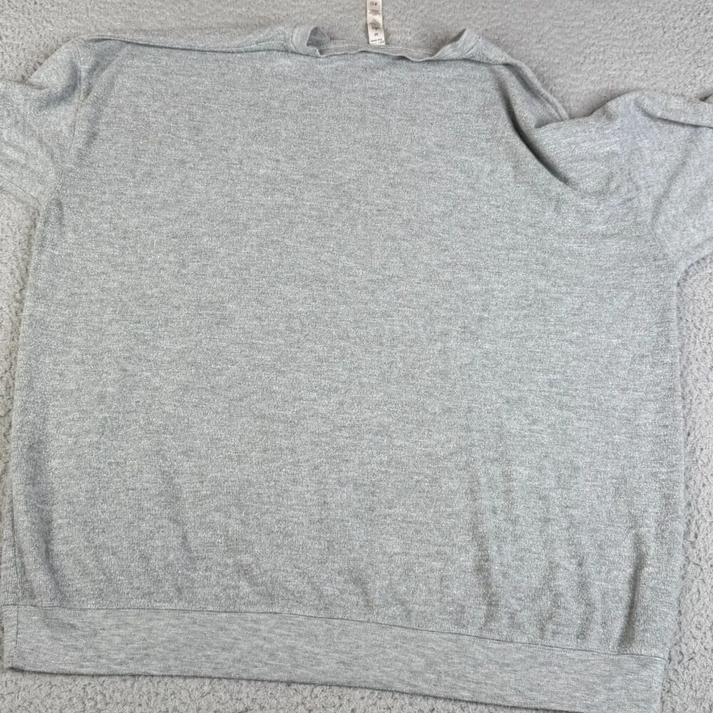 ALO YOGA Sweatshirt Womens Medium Gray Pullover Crew Athleisure Sweater Fuzzy